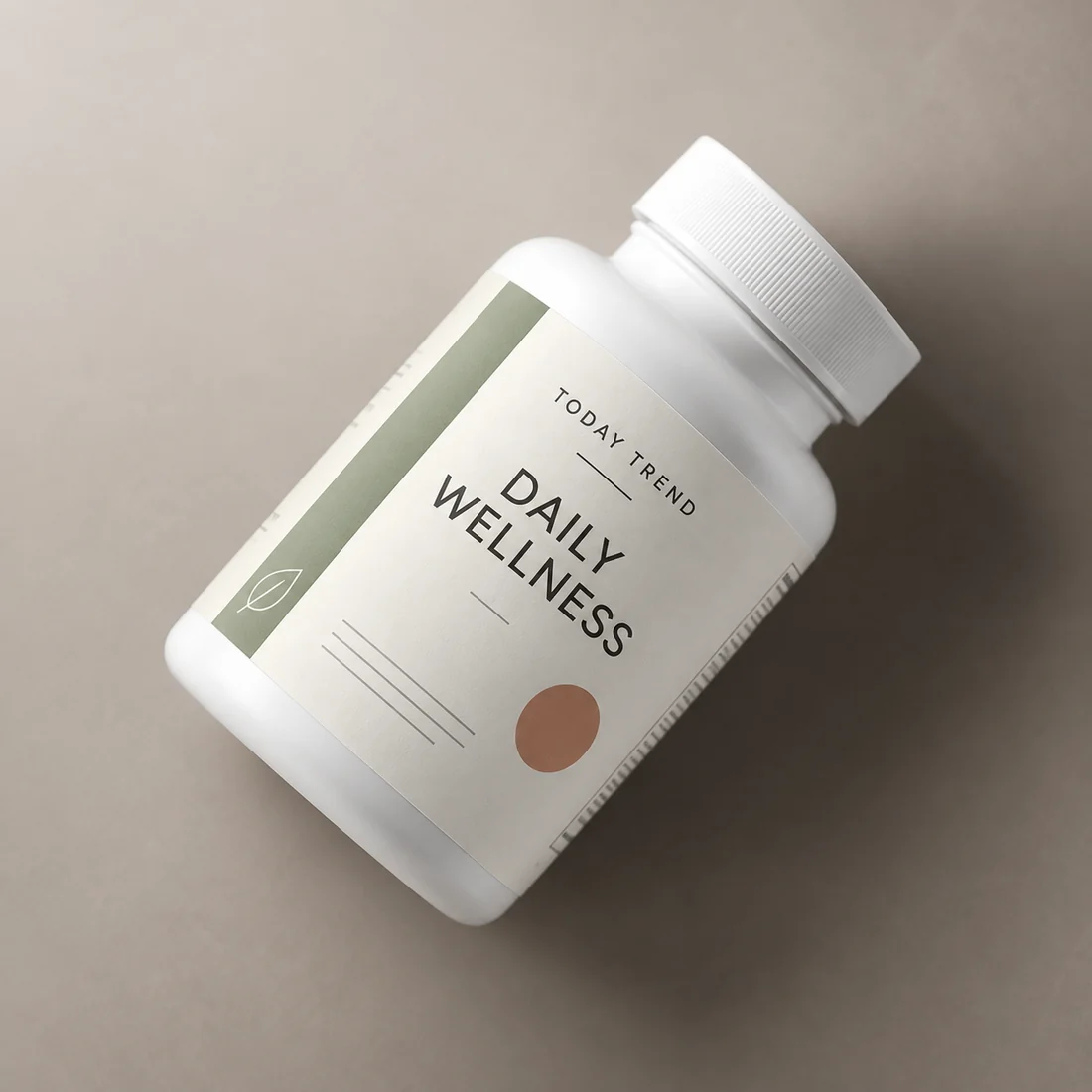 Supplement bottle with a customized presentation for a private-label brand